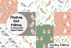 Christmas Bird Patterns Christmas Watercolor Seamless Product Image 1