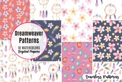 Dreamweaver Watercolor Patterns Seamless Boho Feathers Beads Product Image 1
