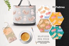 Fun Cats Watercolor Patterns Seamless Colourful Modern Product Image 2