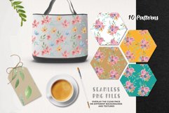 Delia Flower Watercolor Patterns Seamless Florals Leaves Product Image 3