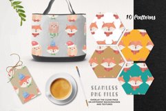 Fox & Bear Christmas Watercolor Patterns Seamless Holiday Product Image 2