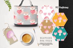 Love Foxes Watercolor Patterns Seamless Valentines Hearts Product Image 3