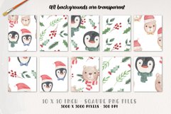 Penguin & Bear Christmas Watercolor Patterns Seamless Xmas Product Image 2