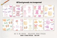 Baby Clothing Watercolor Patterns Seamless Girls Dress Bows Product Image 2