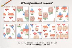 Fox & Bear Christmas Watercolor Patterns Seamless Holiday Product Image 3