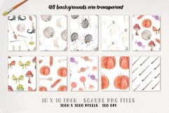Halloween Watercolor Patterns Seamless Autumn Fall Spooky Product Image 3