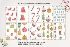 Christmas Festive Xmas Watercolor Patterns Seamless Holidays Product Image 2