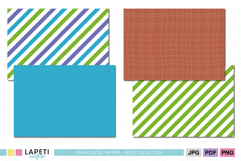 Kids scrapbook paper collection in matching colors