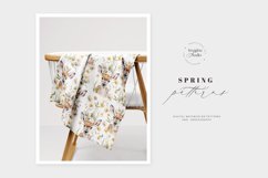 Watercolor Spring Seamless Patterns, Animals Patterns Product Image 1
