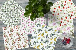 Seamless watercolor patterns of flowers and berries Product Image 2