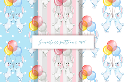 Watercolor Bunny Seamless Pattern Product Image 1