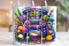 Mardi Gras Gamer Tumbler Wrap, Mardi Gras Gaming Tumbler PNG Product Image 1
