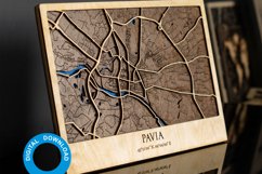 Pavia Italy 3d Map - Wood Multilayer Laser Cut files Product Image 1