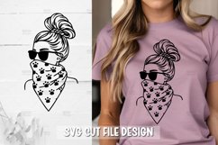 Woman with Messy Bun Dog Lover SVG for Cricut &amp; Silhouette Product Image 1