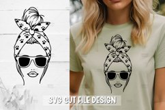 5 Woman with Messy Bun Dog Lover SVG for Cricut &amp; Silhouette Product Image 3
