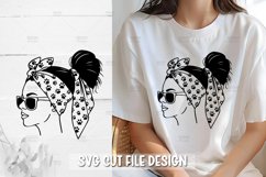 5 Woman with Messy Bun Dog Lover SVG for Cricut &amp; Silhouette Product Image 4