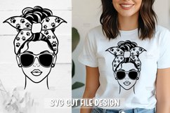 5 Woman with Messy Bun Dog Lover SVG for Cricut &amp; Silhouette Product Image 5