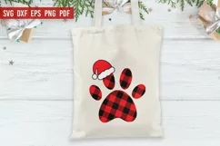 Christmas Dog SVG | Christmas SVG | Buffalo Plaid Dog Paw Product Image 2