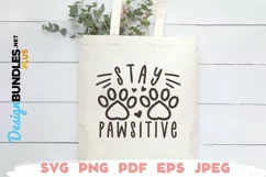 Paw Drawing SVG Cut File For Tote Bag