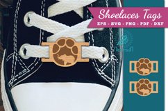 Paw Elephant Shoelaces Tags Laser Cut SVG Product Image 1