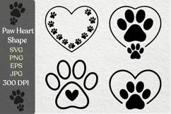 Paw Heart Shapes SVG PNG Product Image 1