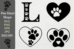 Paw Heart Shapes SVG PNG Product Image 1