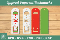 Paw Home 3D Papercut Bookmarks SVG Product Image 1