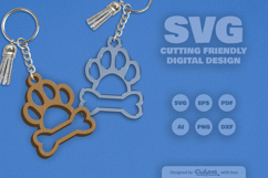 Paw Keychain SVG Product Image 1