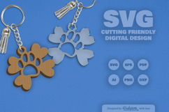Paw Keychain SVG Product Image 1