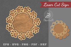 Paw Laser Cut Sign Product Image 1
