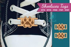 Paw Lion Shoelaces Tags Laser Cut SVG Product Image 1