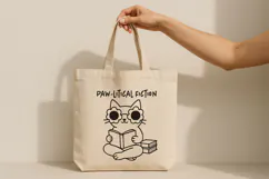 Hipster Cat Line Art Clipart, Funny Puns SVG | PNG | EPS Product Image 2