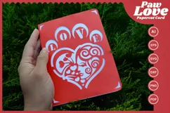 paw love card and dog mom paper cut card cutting  