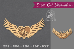 Paw Memorial Laser Cut Decoration SVG Product Image 1