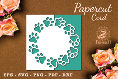 Paw Papercut Card SVG Product Image 1
