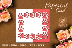 Paw Papercut Card SVG Product Image 1