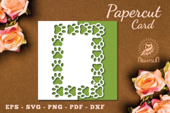 Paw Papercut Card SVG Product Image 1