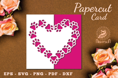 Paw Papercut Card SVG Product Image 1