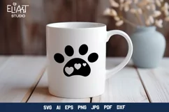 Paw Print with Hearts SVG | Dog Mom SVG Cut File
