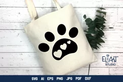 Paw Print with Hearts SVG | Dog Mom SVG Cut File