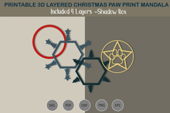 3D layered paw print mandala Product Image 3