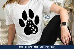 Paw Print with Hearts SVG | Dog Mom SVG Cut File