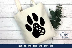 Paw Print with Hearts SVG | Dog Mom SVG Cut File