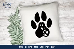 Paw Print with Hearts SVG | Dog Mom SVG Cut File