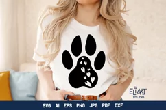 Paw Print with Hearts SVG | Dog Mom SVG Cut File