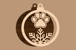 Paw Snowflake Christmas Ornament SVG Product Image 2