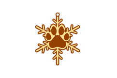 Paw Snowflake Ornament Laser Cut Christmas Decoration SVG Product Image 2