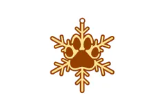 Paw Snowflake Ornament Laser Cut Christmas Decoration SVG Product Image 2