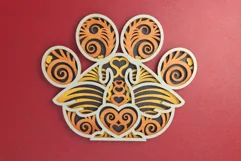 3d dog memorial with wings and heart design for decoration