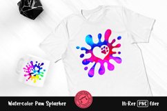 Paw Watercolor Splashes | Sublimation Designs Product Image 1